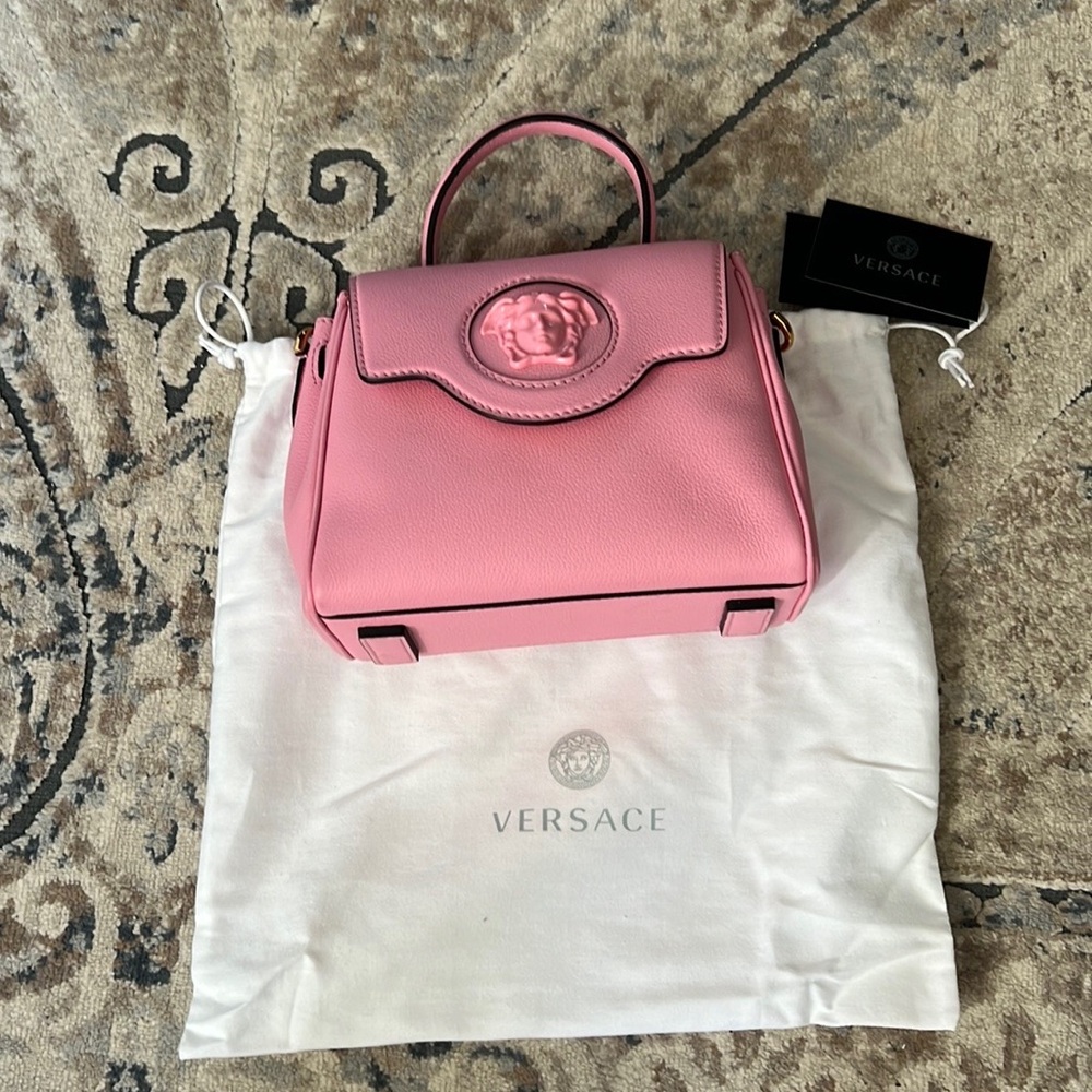 Authentic Versace Medusa head double strap pink.